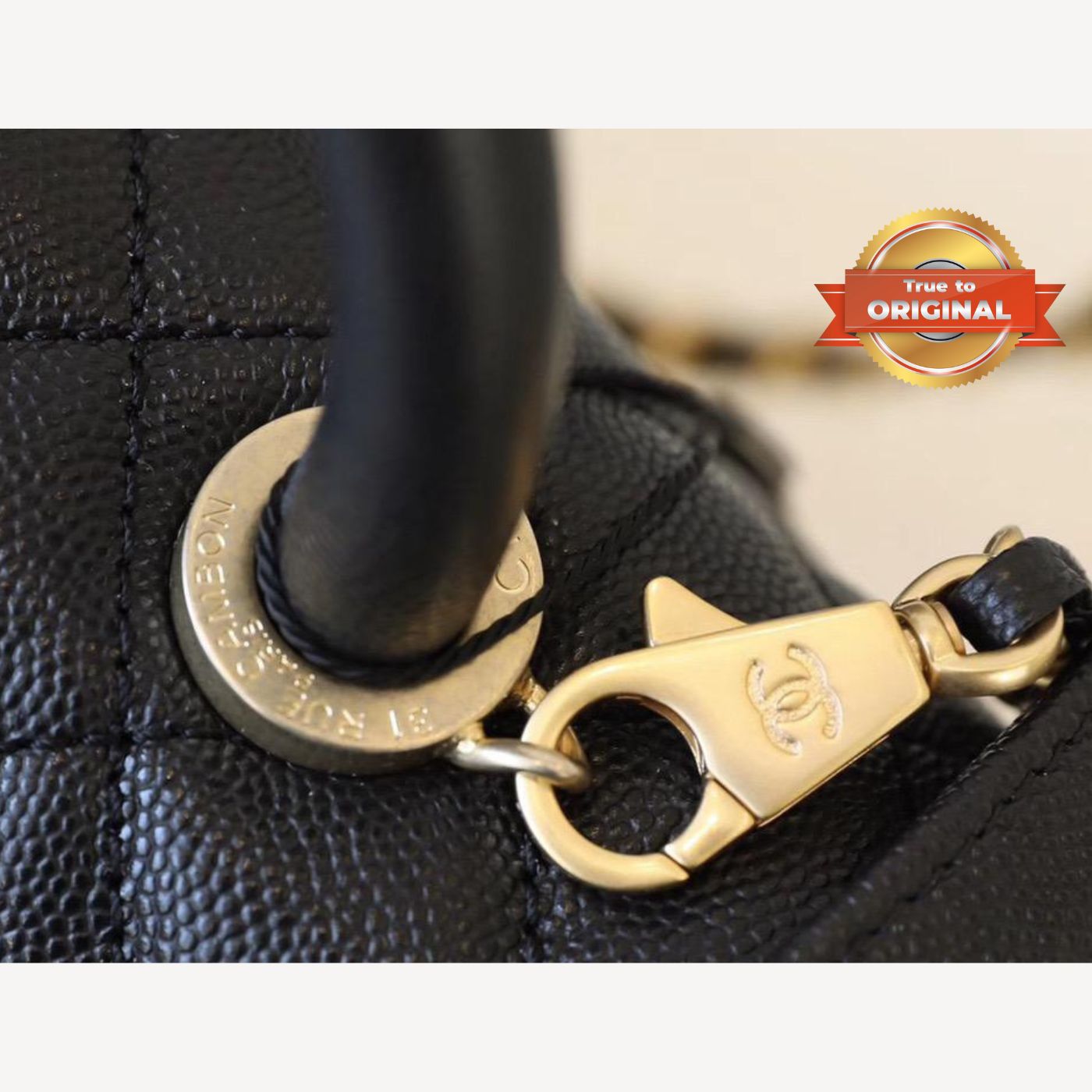 [True-to-ORIGINAL] Chanel Coco With Top Handle Bag Black For Women 9.4in/24cm